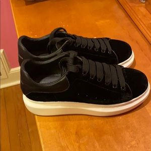 Alexander McQueen Black Velvet Sneakers